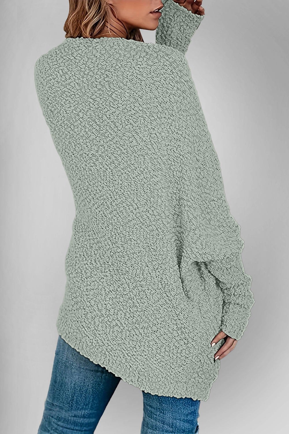 Sweater Cardigan - Double Take Pocketed Open Front