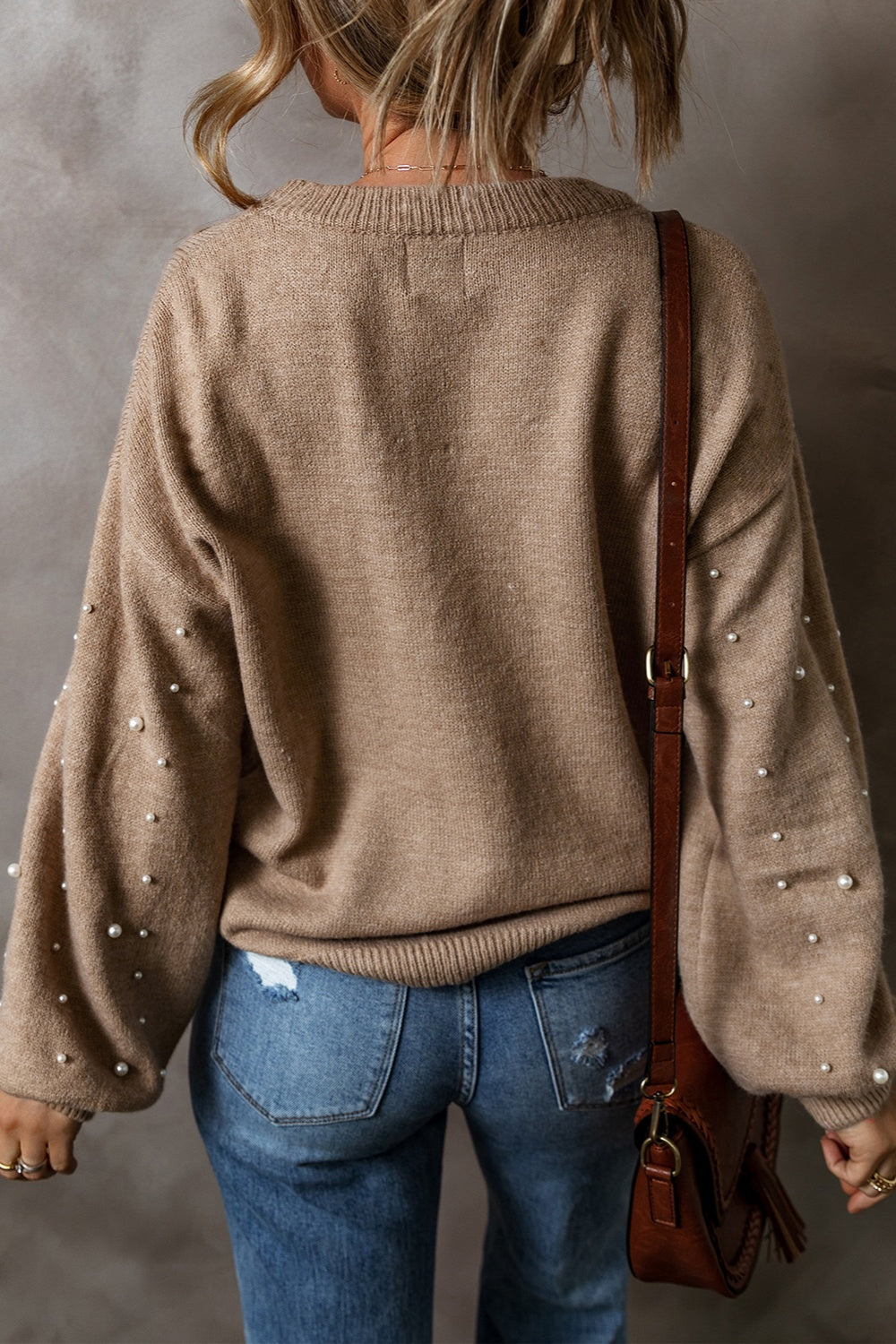 Sweater - Pearl Detail Round Neck